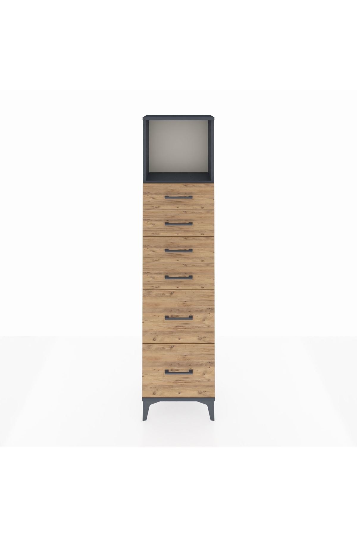 Arges Dolap Tek Raflı 6 Çekmeceli 44x30x182 - S22M045V6A