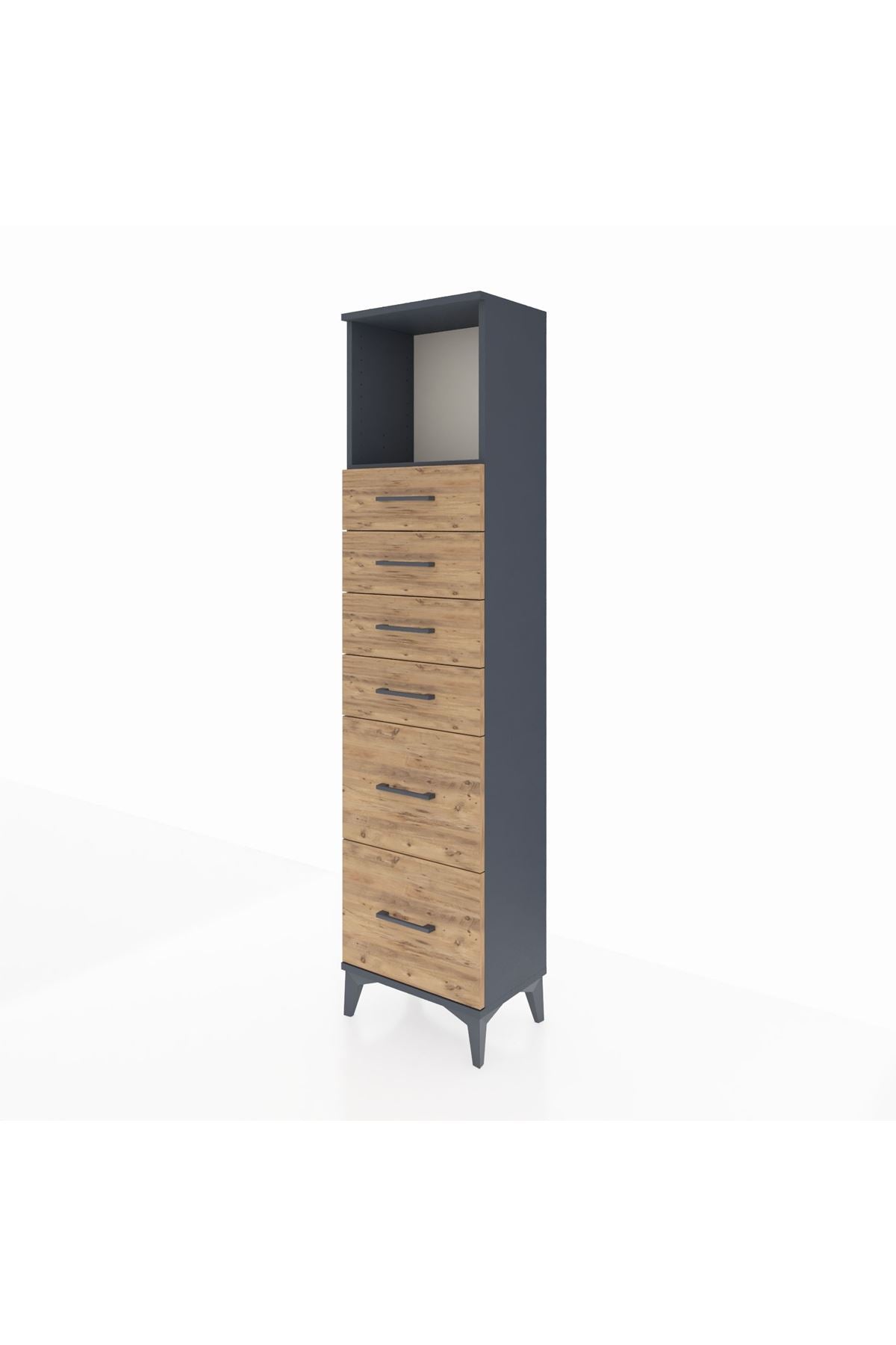 Arges Dolap Tek Raflı 6 Çekmeceli 44x30x182 - S22M045V6A