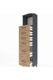 Arges Dolap Tek Raflı 6 Çekmeceli 44x30x182 - S22M045V6A