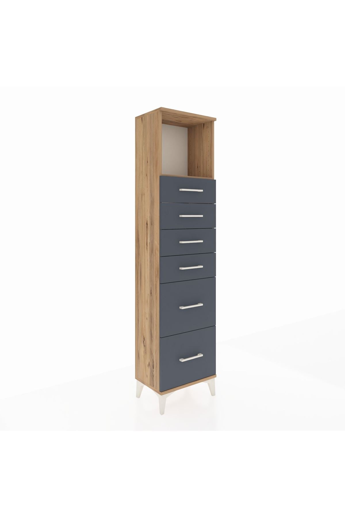 Arges Dolap Tek Raflı 6 Çekmeceli 44x30x182 - S22M045V8A