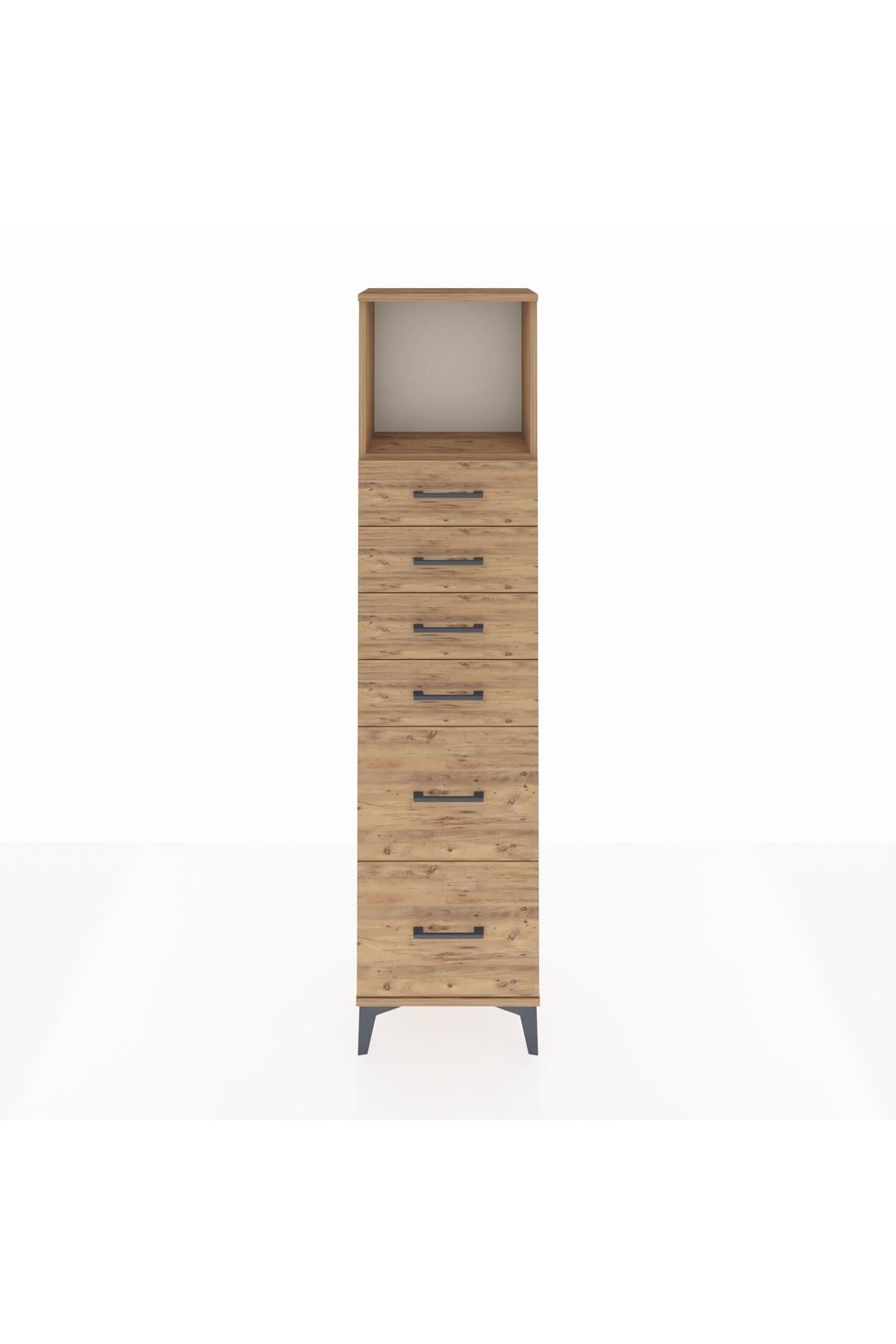Arges Dolap Tek Raflı 6 Çekmeceli 44x30x182 - S22M045V9A
