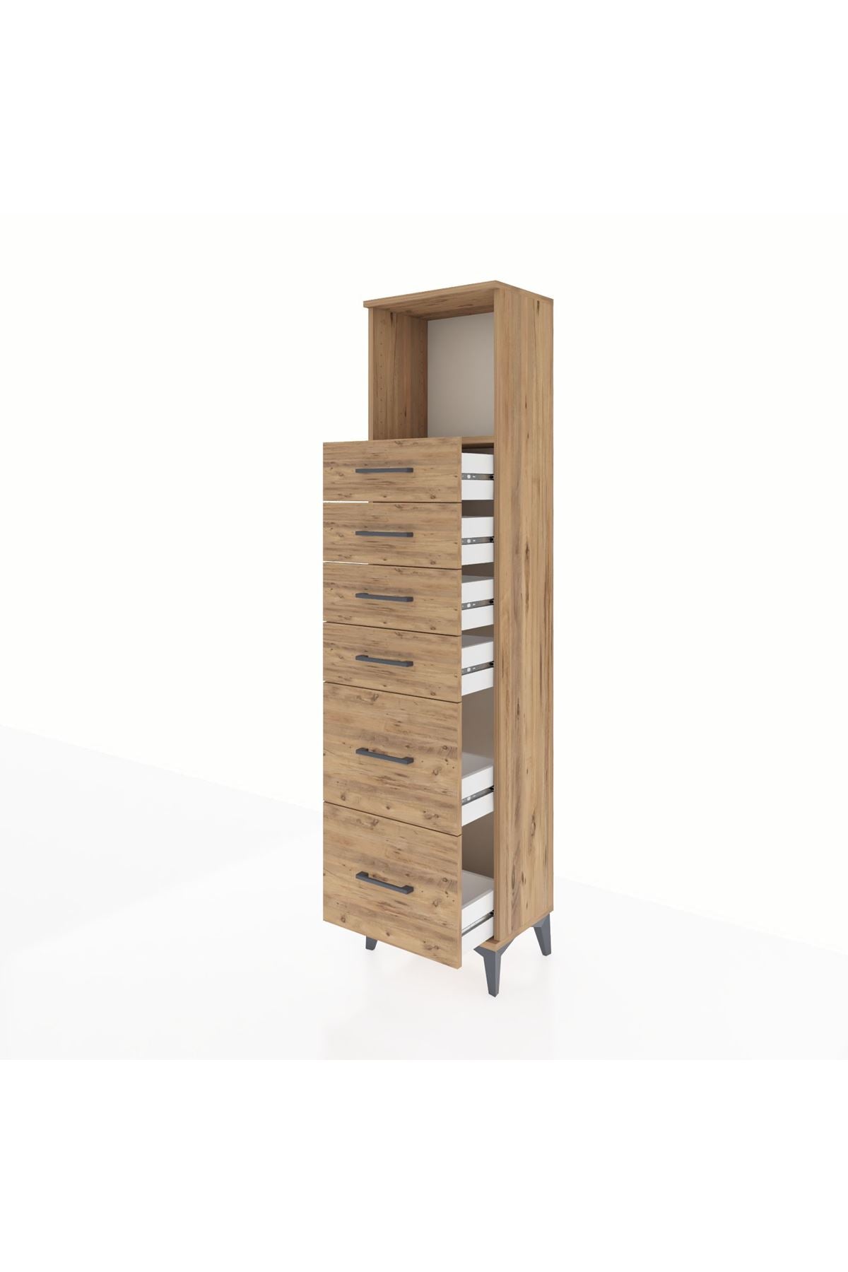 Arges Dolap Tek Raflı 6 Çekmeceli 44x30x182 - S22M045V9A