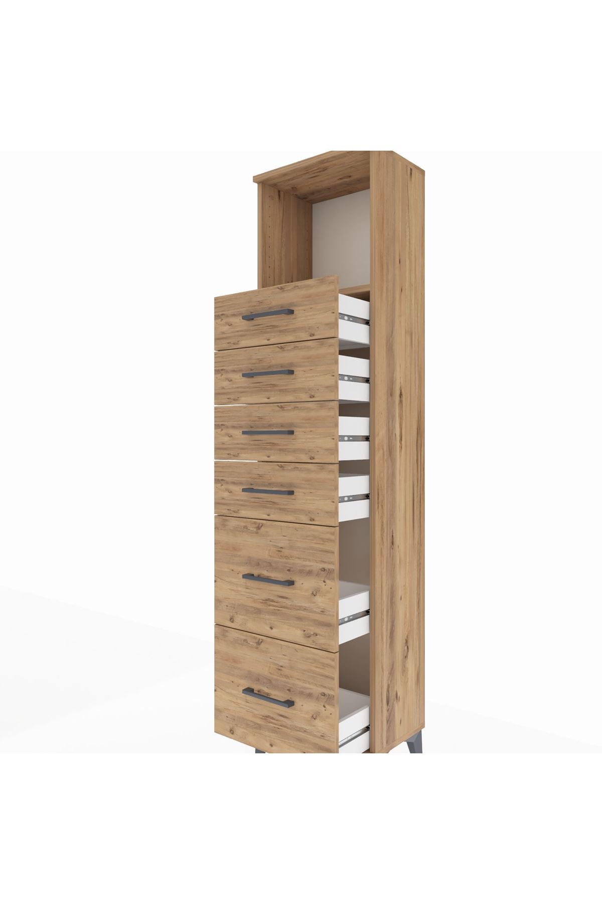 Arges Dolap Tek Raflı 6 Çekmeceli 44x30x182 - S22M045V9A
