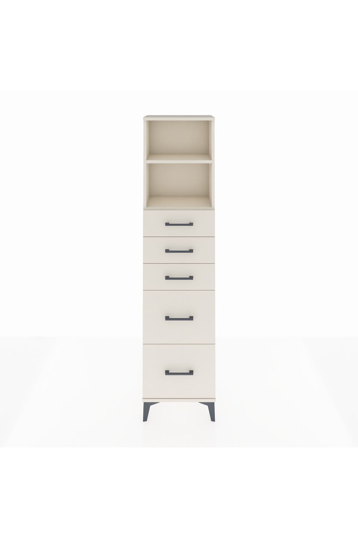 Arges Dolap 2 Raflı 5 Çekmeceli 44x30x182 - S22M046V1A