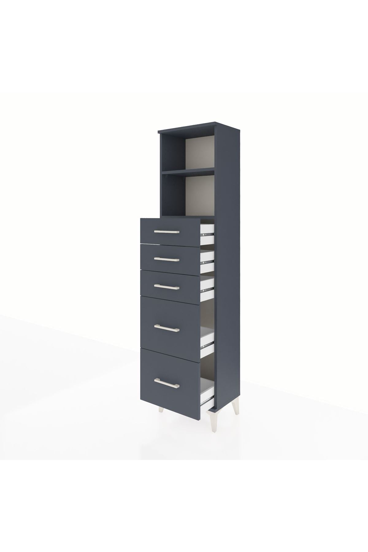 Arges Dolap 2 Raflı 5 Çekmeceli 44x30x182 - S22M046V5A