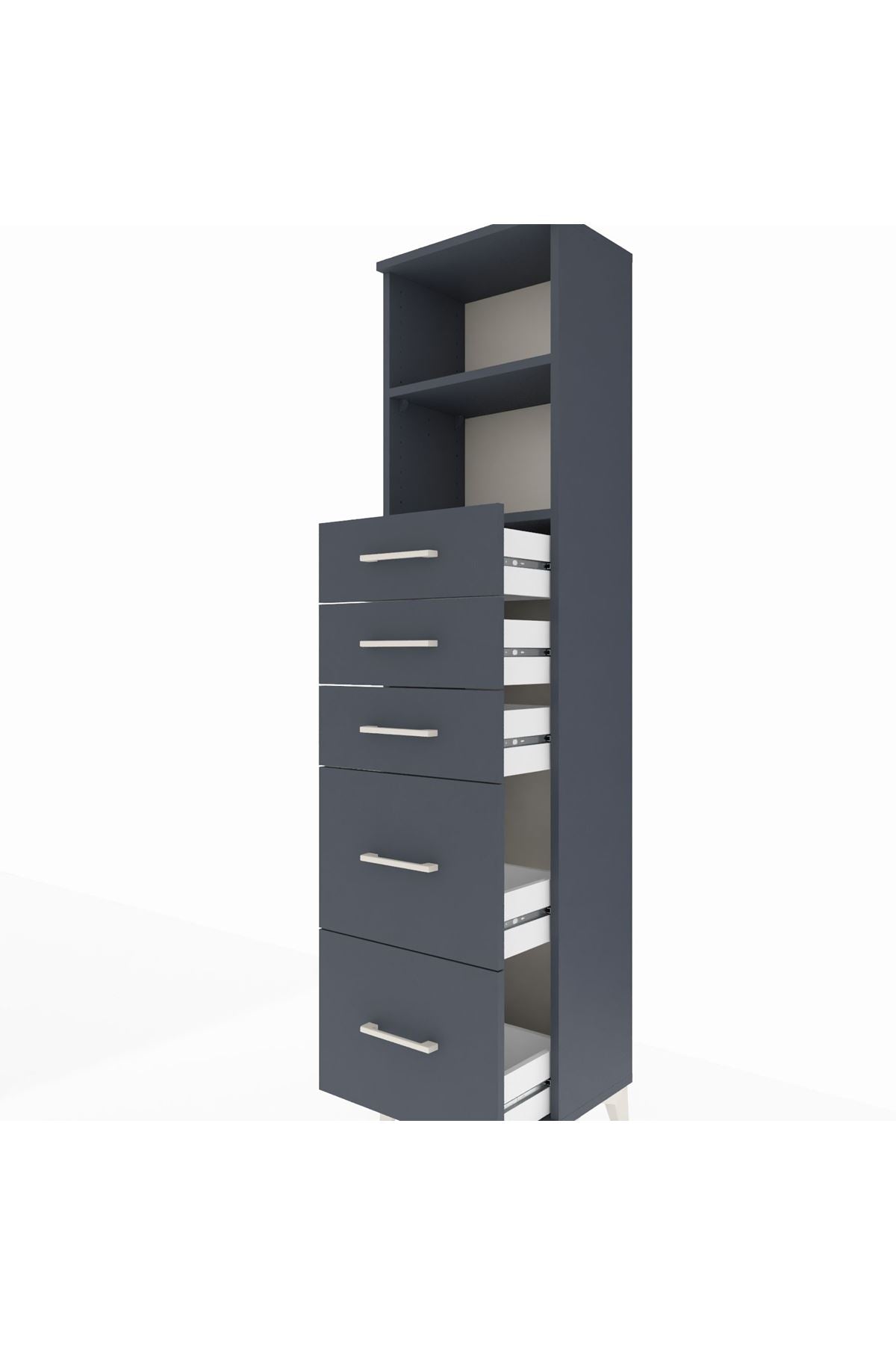 Arges Dolap 2 Raflı 5 Çekmeceli 44x30x182 - S22M046V5A