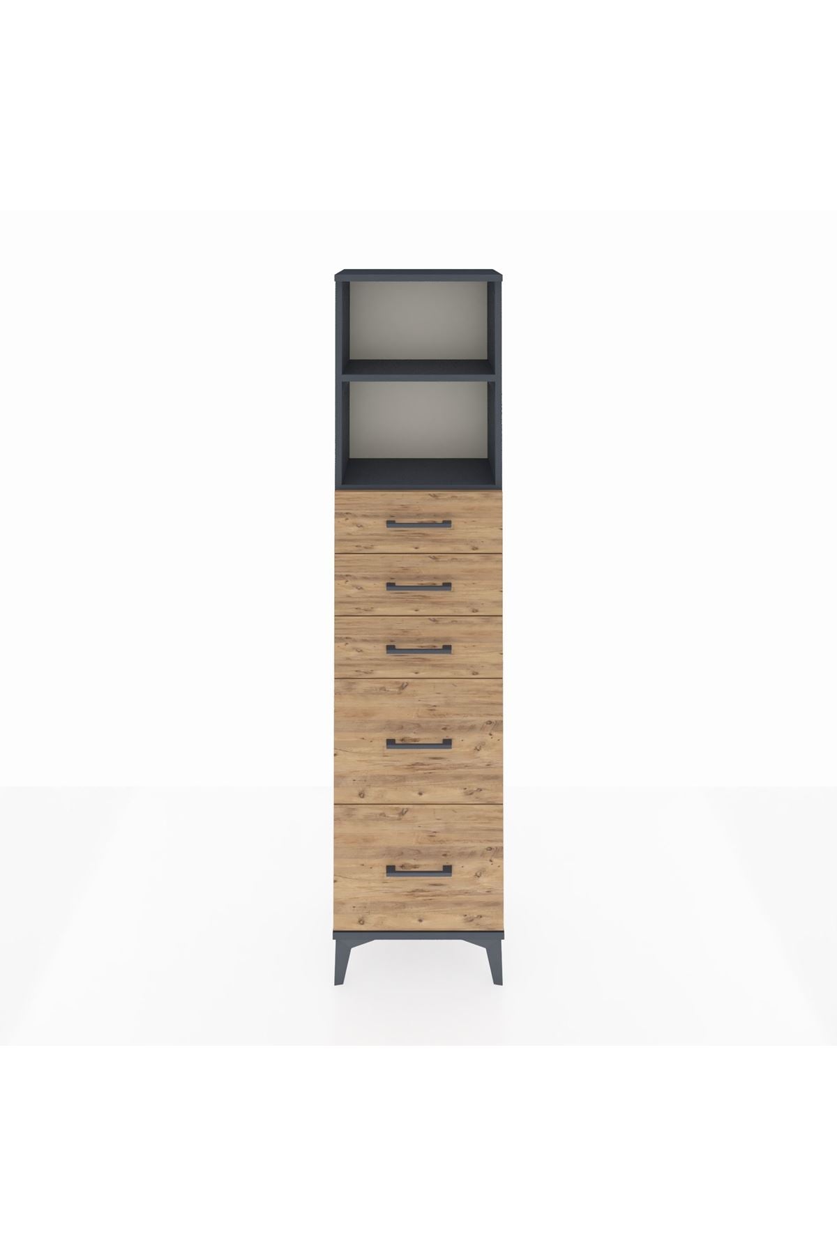 Arges Dolap 2 Raflı 5 Çekmeceli 44x30x182 - S22M046V6A