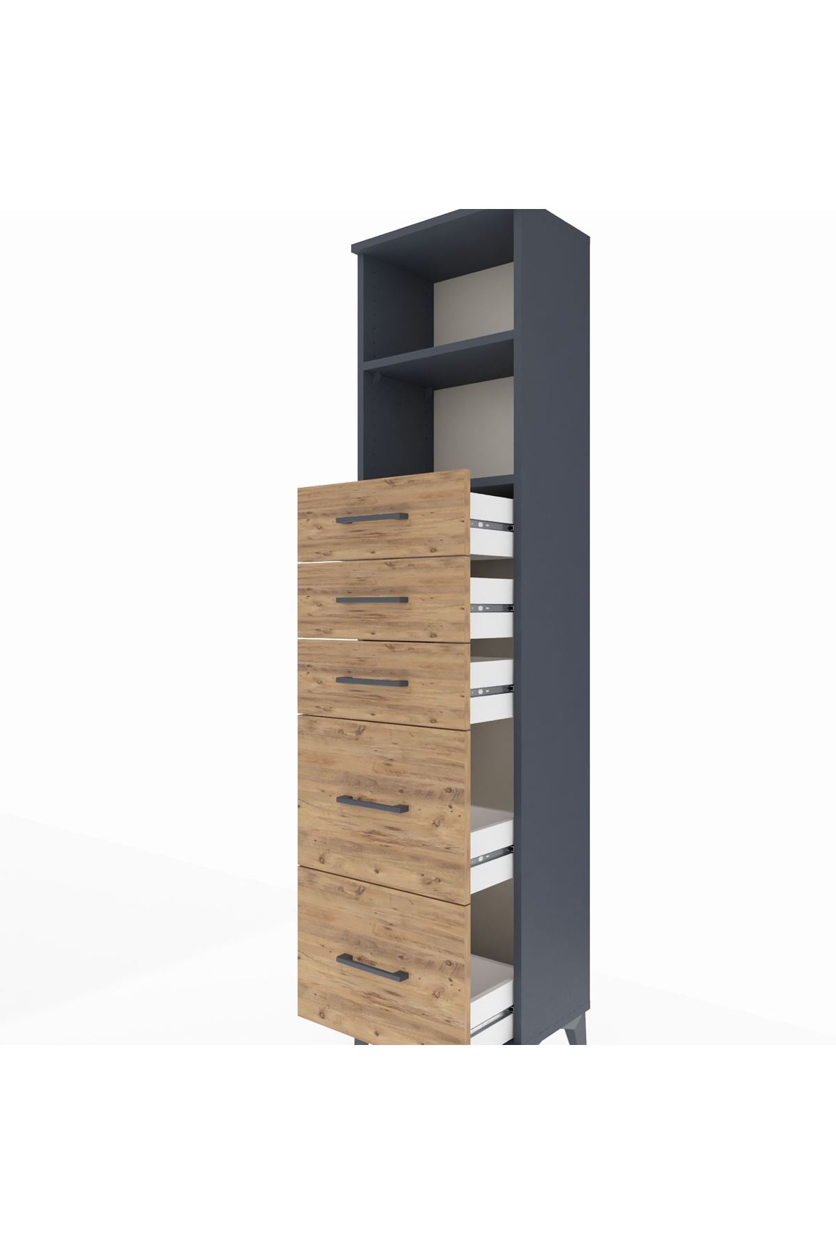 Arges Dolap 2 Raflı 5 Çekmeceli 44x30x182 - S22M046V6A