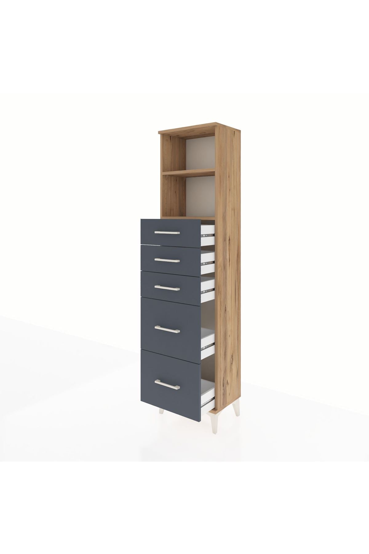 Arges Dolap 2 Raflı 5 Çekmeceli 44x30x182 - S22M046V8A