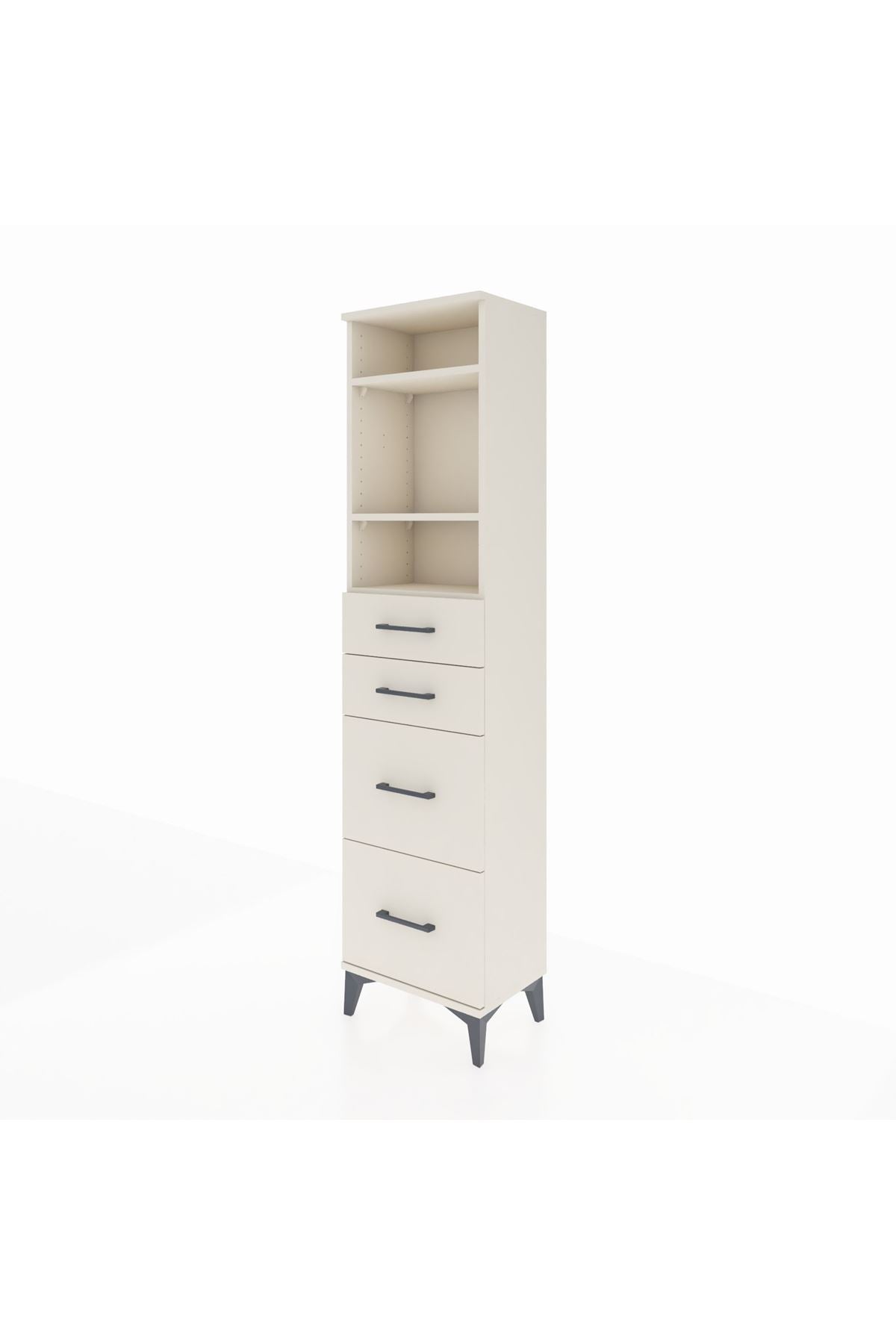 Arges Dolap 3 Raflı 4 Çekmeceli 44x30x182 - S22M047V1A