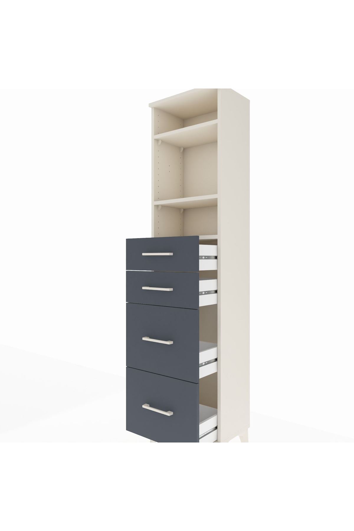 Arges Dolap 3 Raflı 4 Çekmeceli 44x30x182 - S22M047V2A