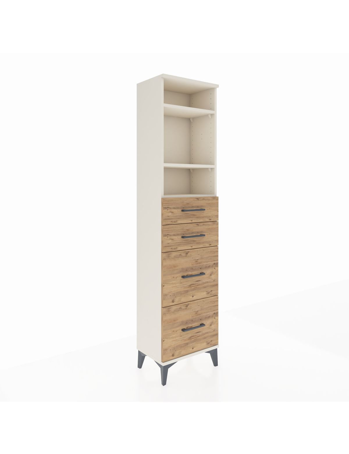 Arges Dolap 3 Raflı 4 Çekmeceli 44x30x182 - S22M047V3A