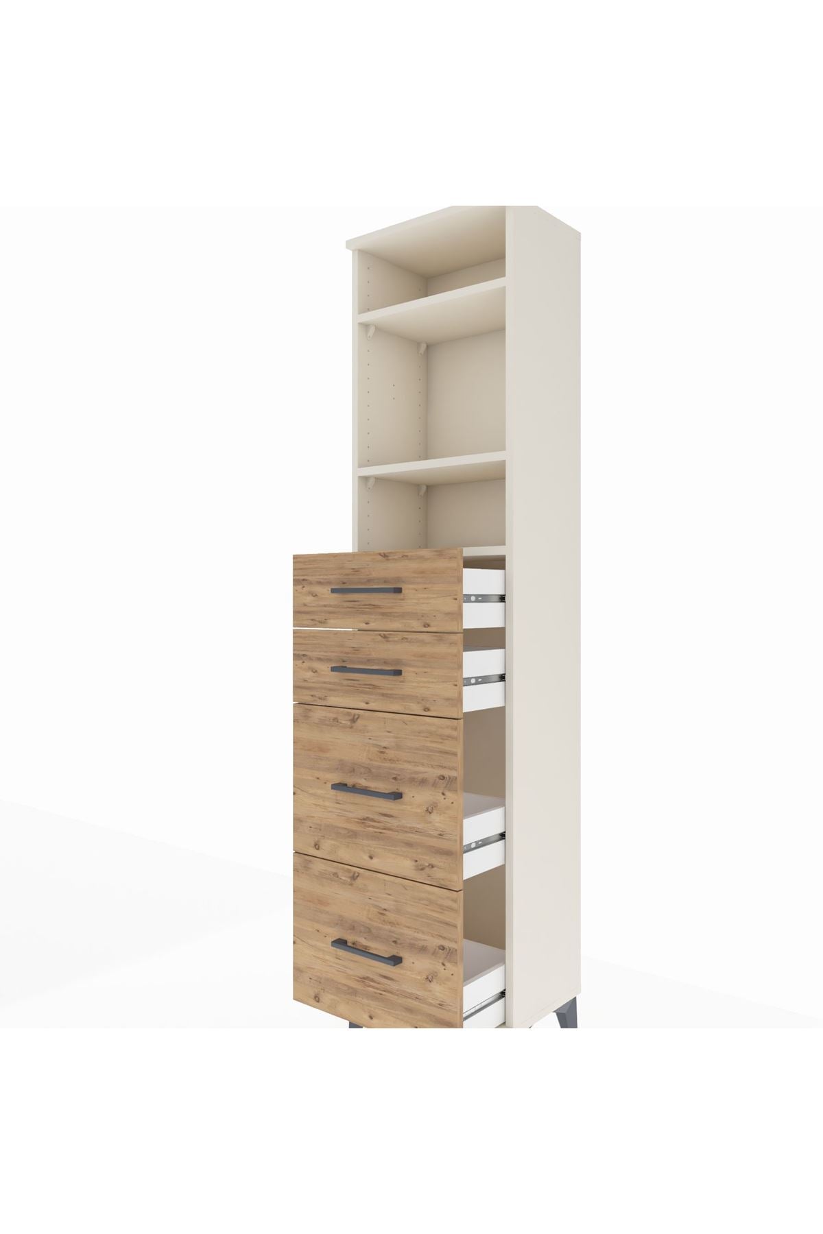 Arges Dolap 3 Raflı 4 Çekmeceli 44x30x182 - S22M047V3A