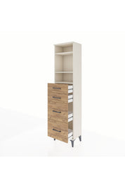 Arges Dolap 3 Raflı 4 Çekmeceli 44x30x182 - S22M047V3A