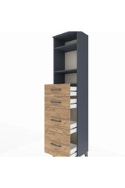 Arges Dolap 3 Raflı 4 Çekmeceli 44x30x182 - S22M047V6A