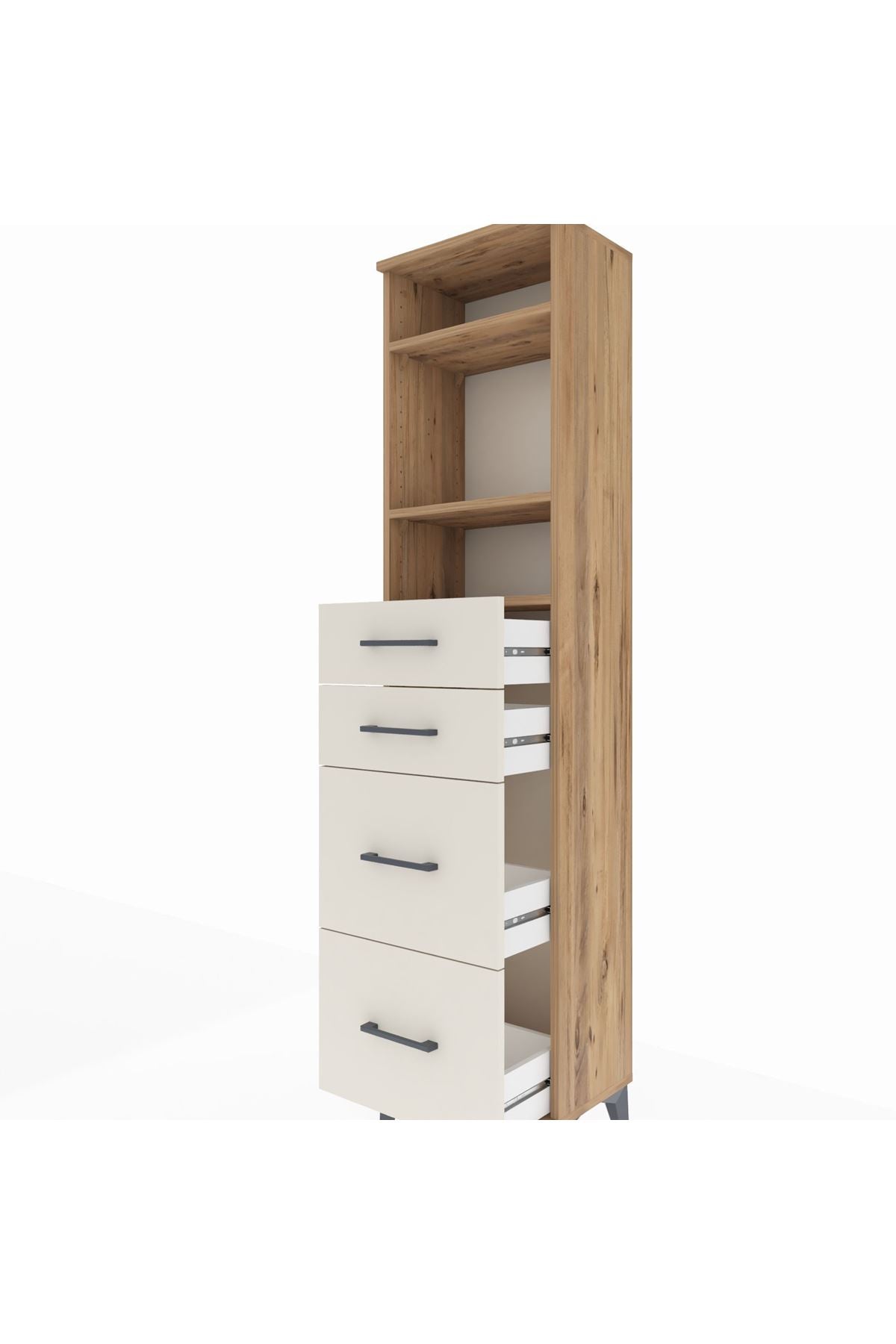 Arges Dolap 3 Raflı 4 Çekmeceli 44x30x182 - S22M047V7A