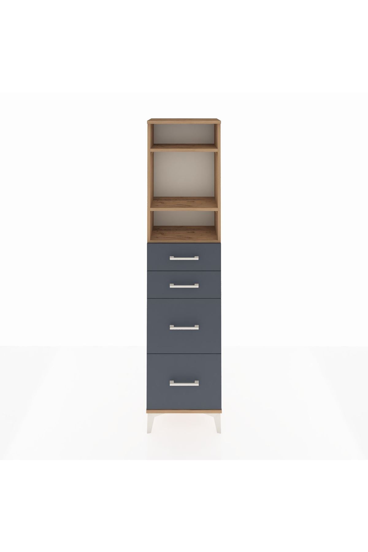 Arges Dolap 3 Raflı 4 Çekmeceli 44x30x182 - S22M047V8A
