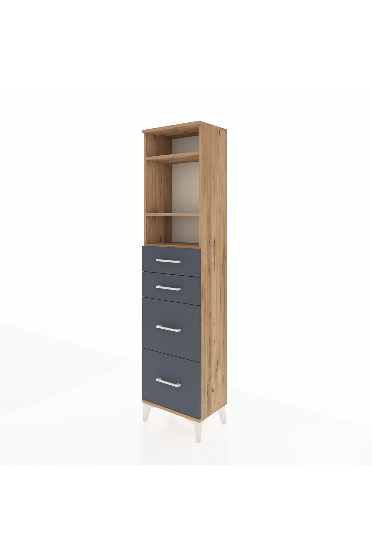 Arges Dolap 3 Raflı 4 Çekmeceli 44x30x182 - S22M047V8A
