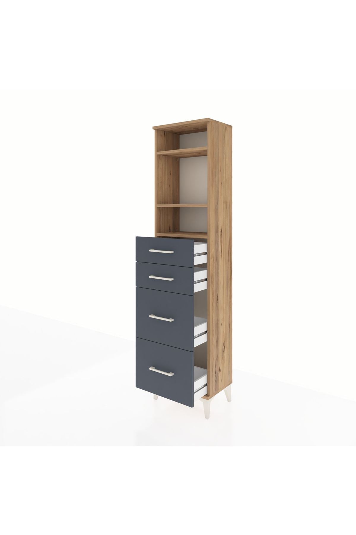 Arges Dolap 3 Raflı 4 Çekmeceli 44x30x182 - S22M047V8A
