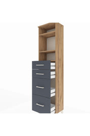 Arges Dolap 3 Raflı 4 Çekmeceli 44x30x182 - S22M047V8A