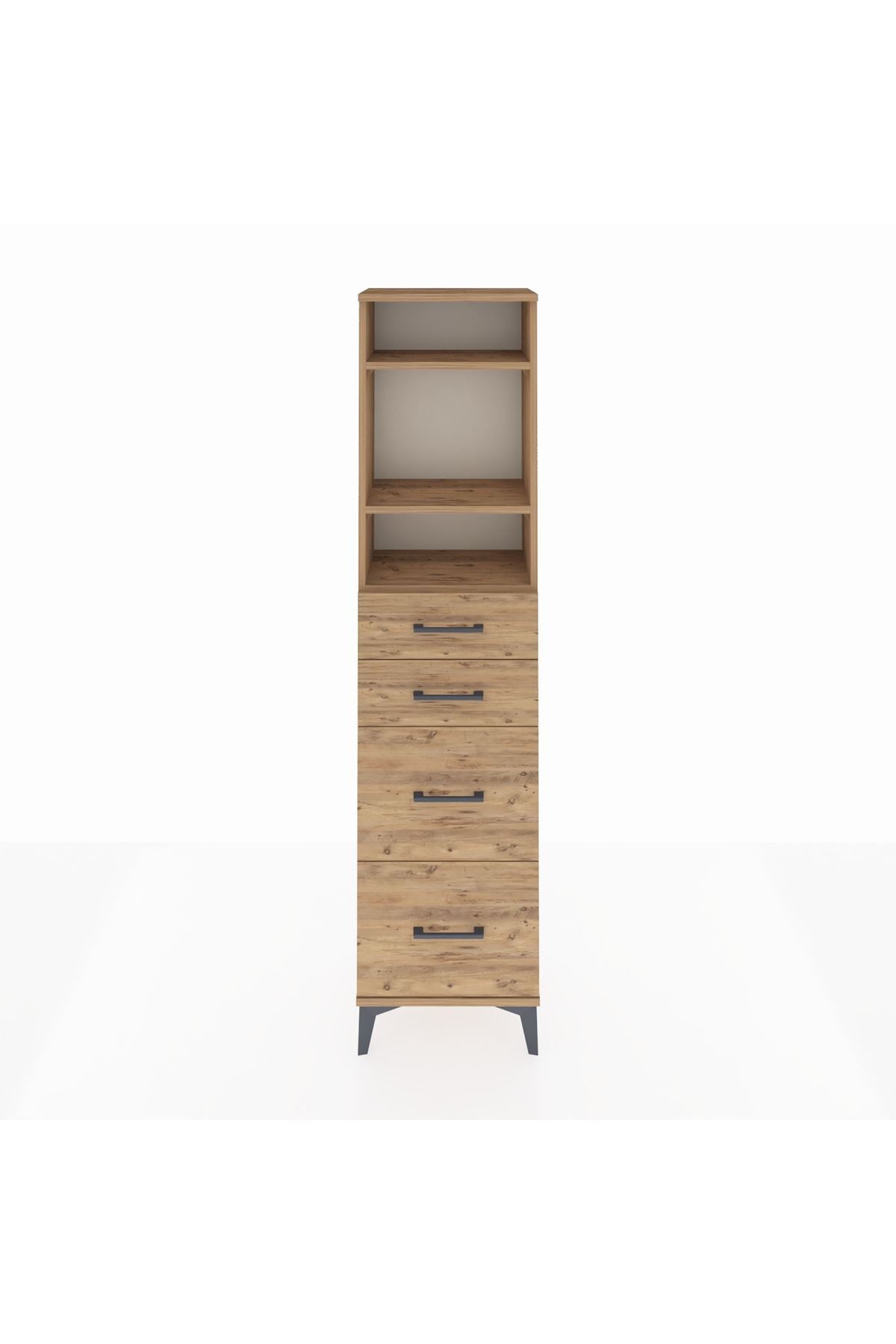Arges Dolap 3 Raflı 4 Çekmeceli 44x30x182 - S22M047V9A