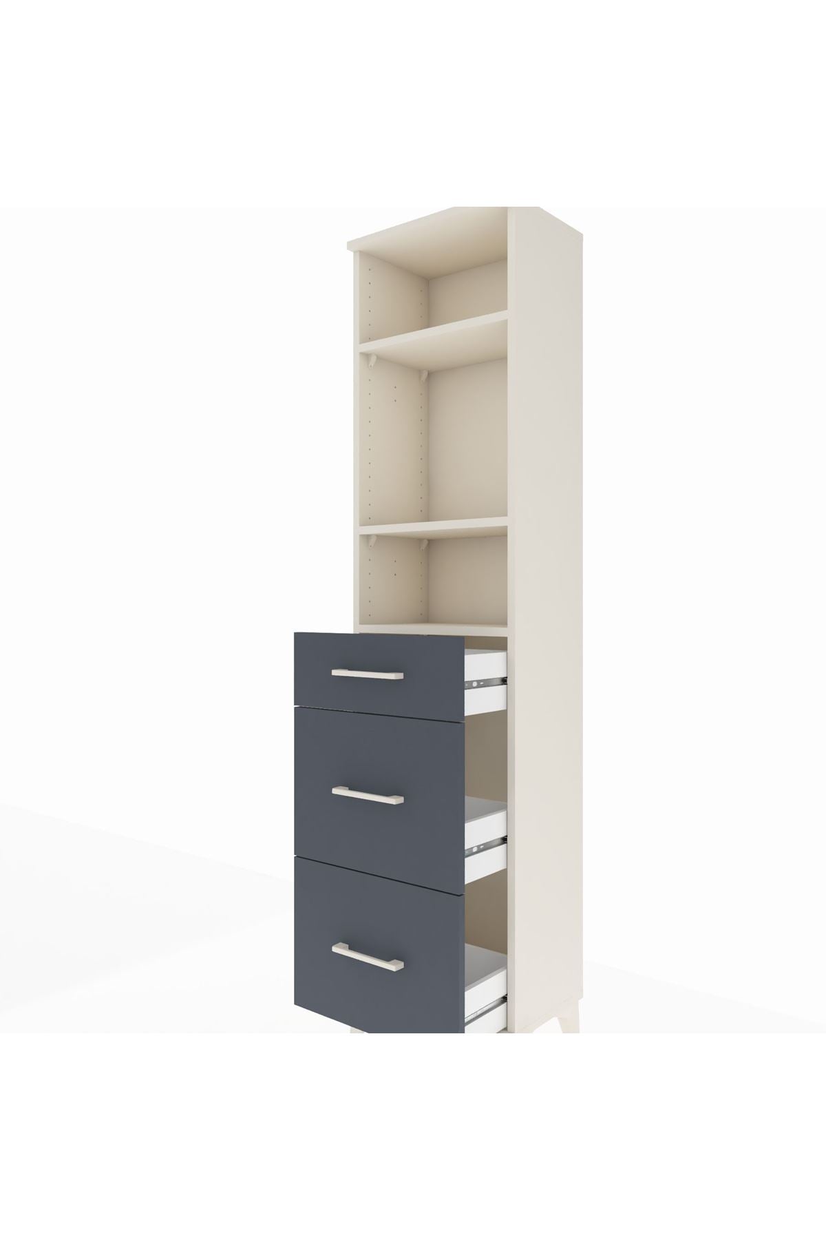 Arges Dolap 3 Raflı 3 Çekmeceli 44x30x182 - S22M048V2A