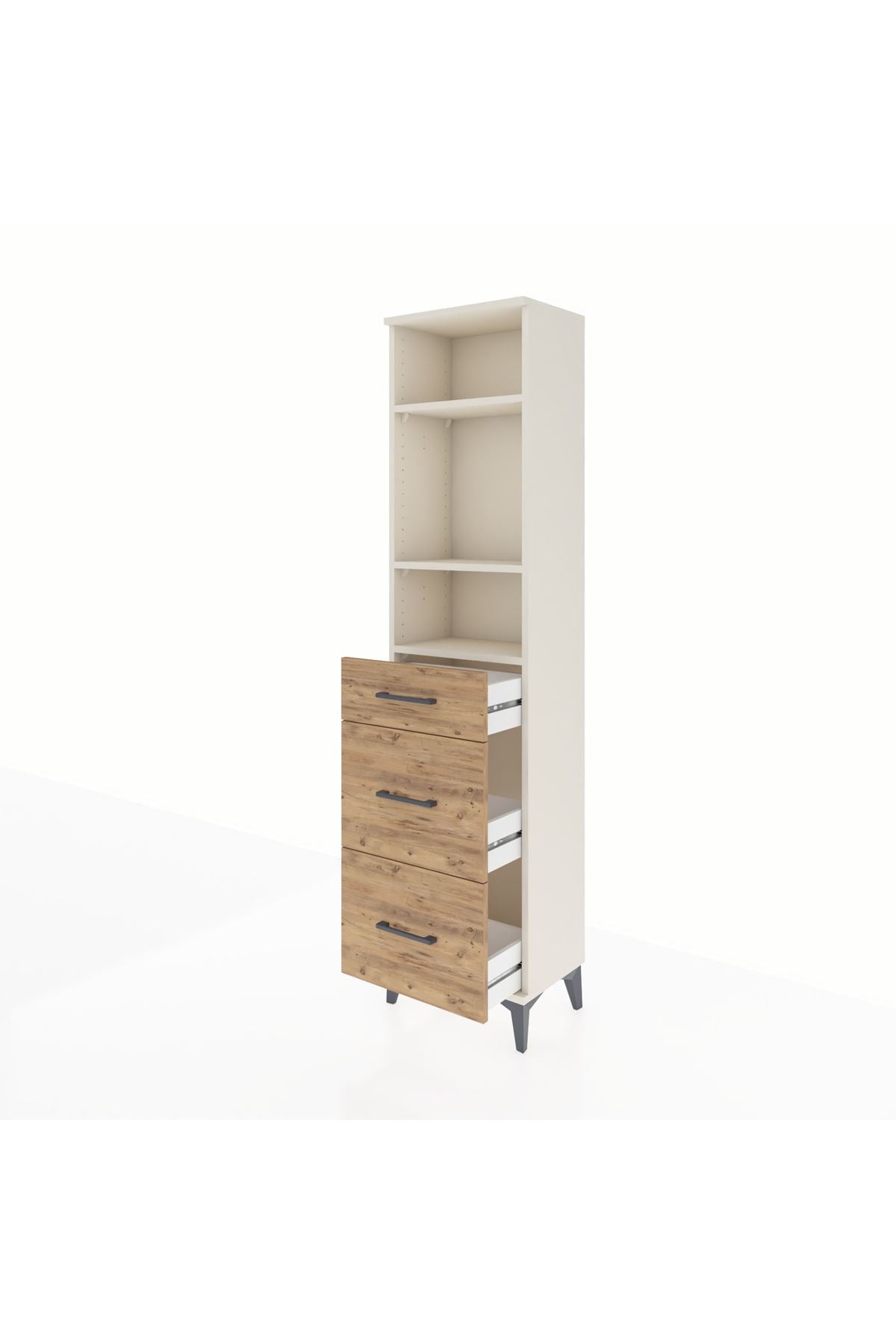 Arges Dolap 3 Raflı 3 Çekmeceli 44x30x182 - S22M048V3A