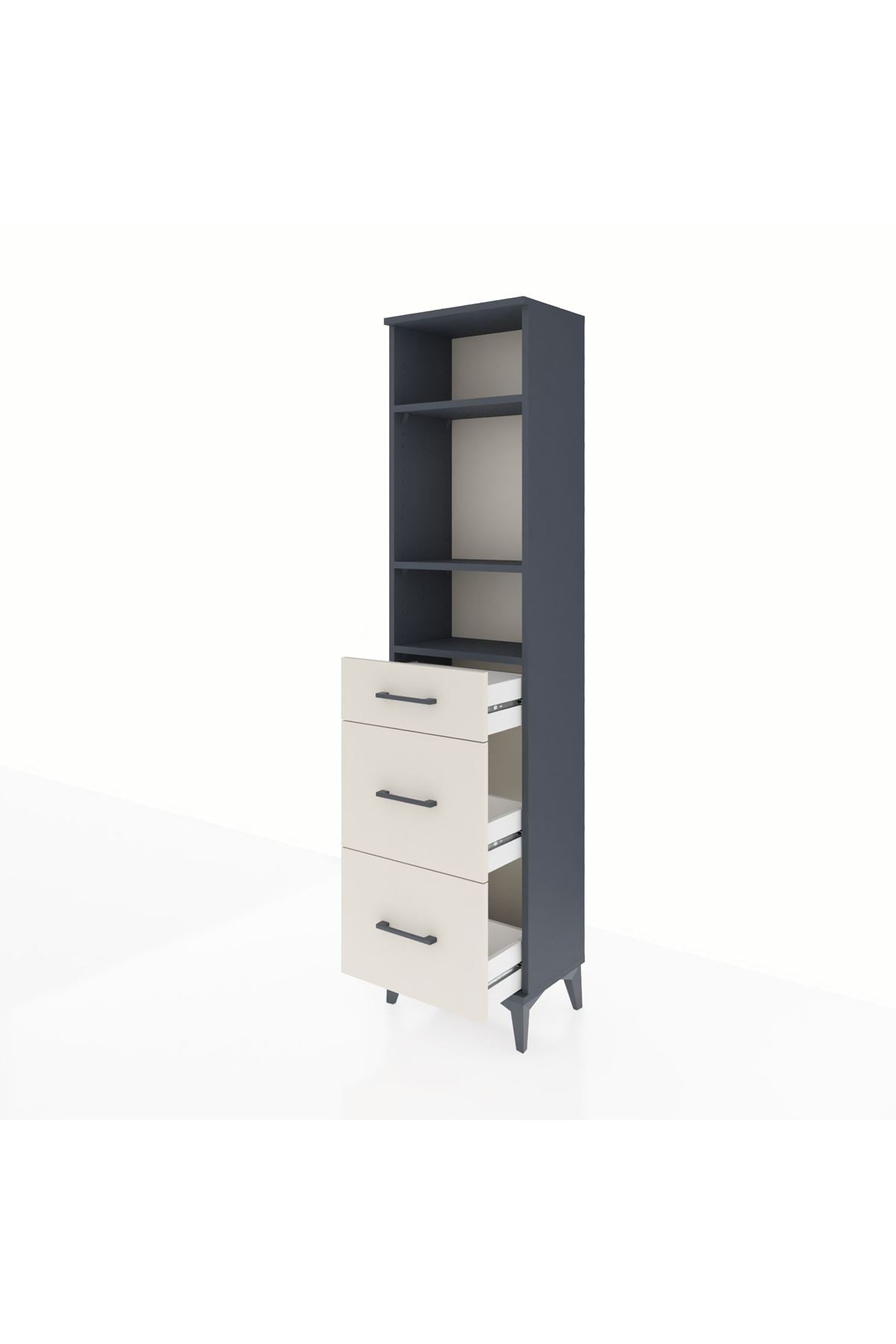Arges Dolap 3 Raflı 3 Çekmeceli 44x30x182 - S22M048V4A