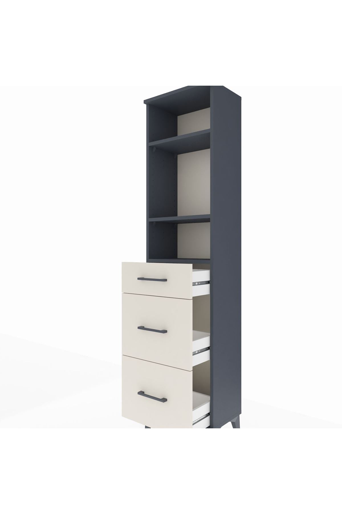 Arges Dolap 3 Raflı 3 Çekmeceli 44x30x182 - S22M048V4A
