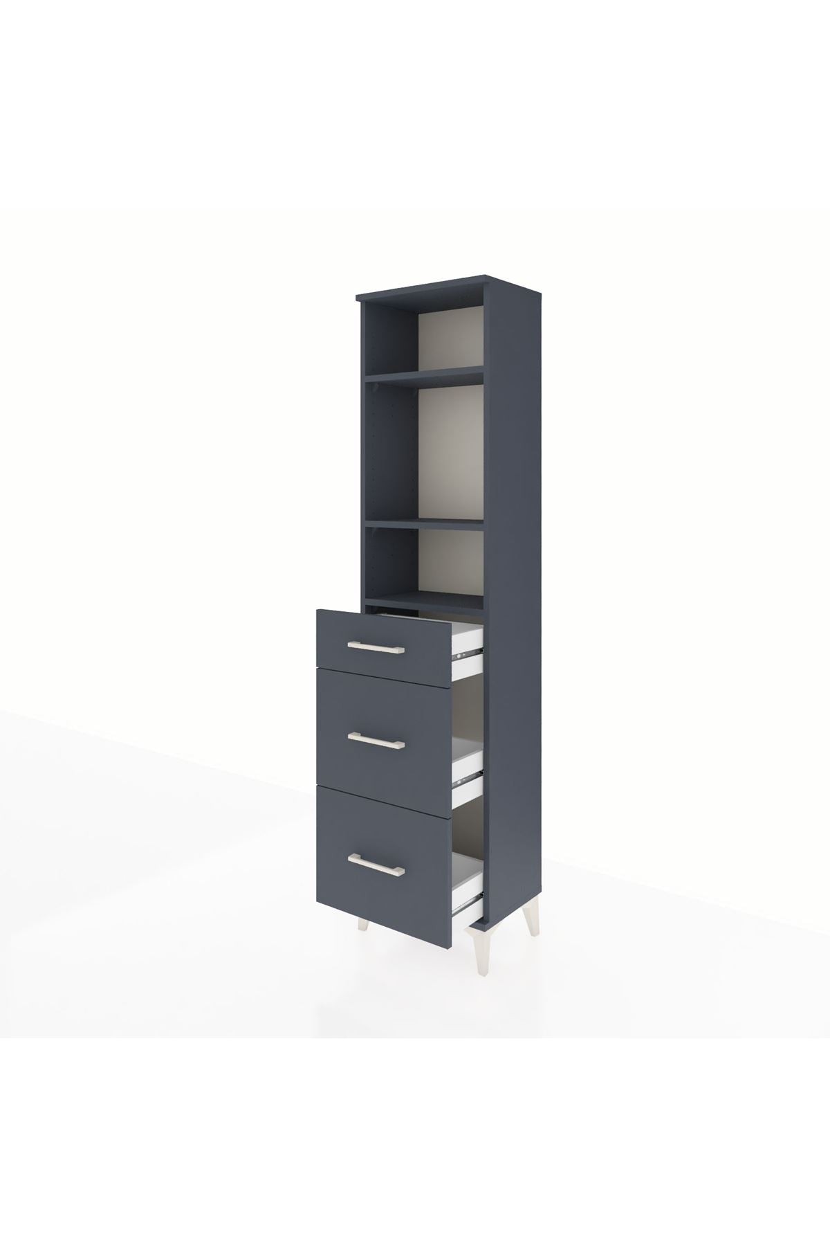 Arges Dolap 3 Raflı 3 Çekmeceli 44x30x182 - S22M048V5A