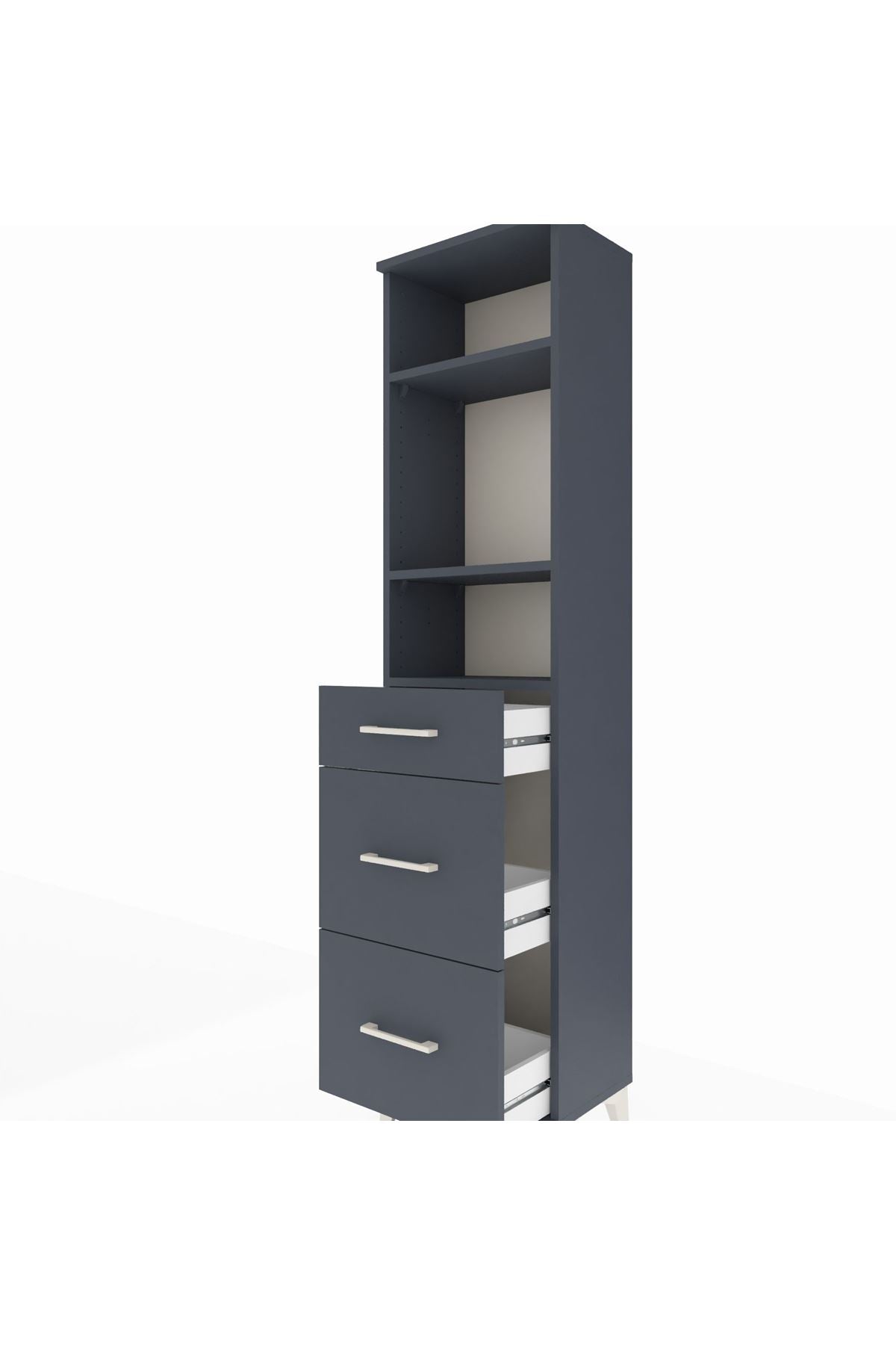 Arges Dolap 3 Raflı 3 Çekmeceli 44x30x182 - S22M048V5A