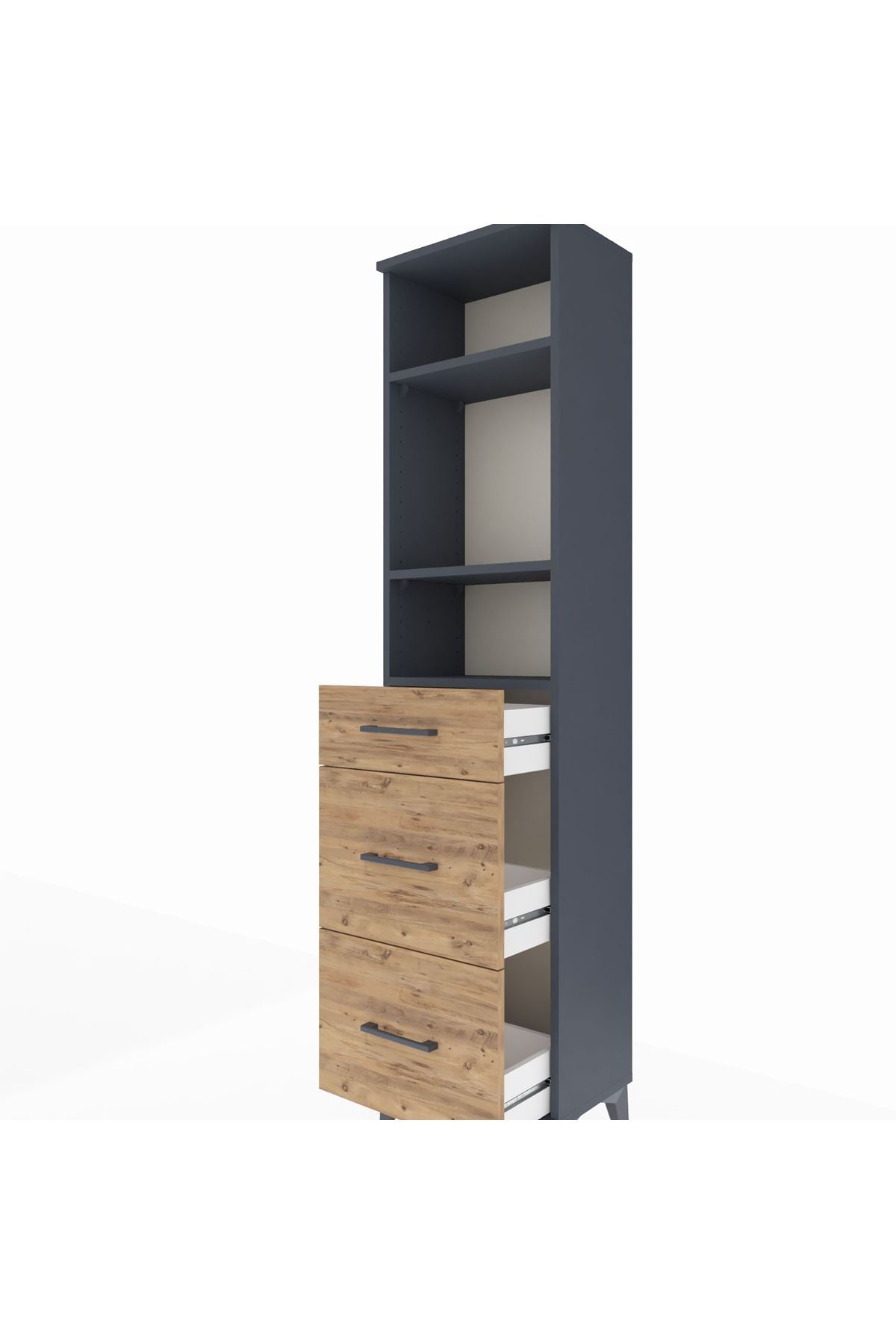 Arges Dolap 3 Raflı 3 Çekmeceli 44x30x182 - S22M048V6A