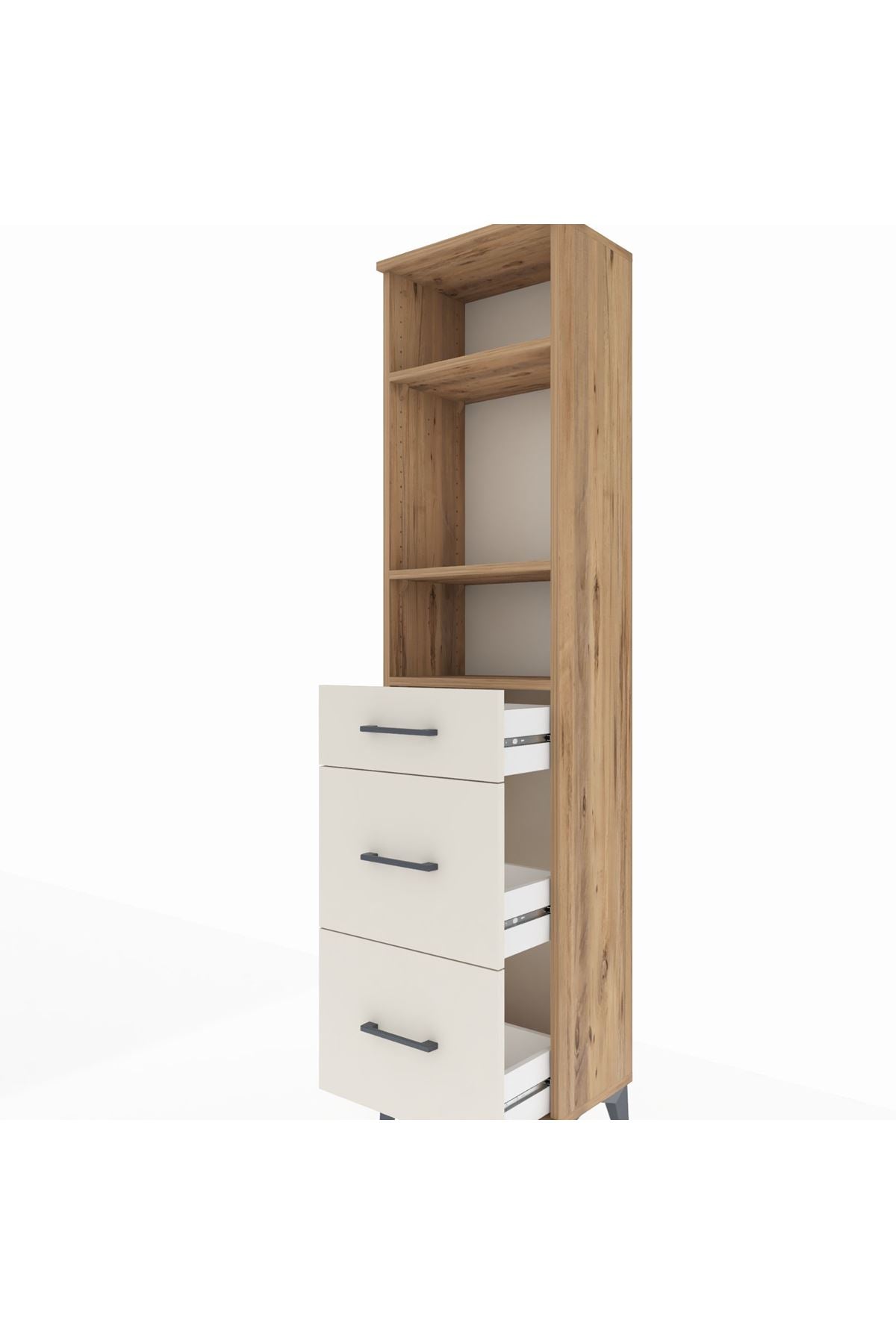Arges Dolap 3 Raflı 3 Çekmeceli 44x30x182 - S22M048V7A