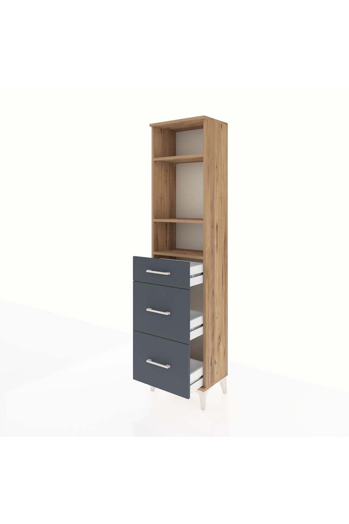 Arges Dolap 3 Raflı 3 Çekmeceli 44x30x182 - S22M048V8A