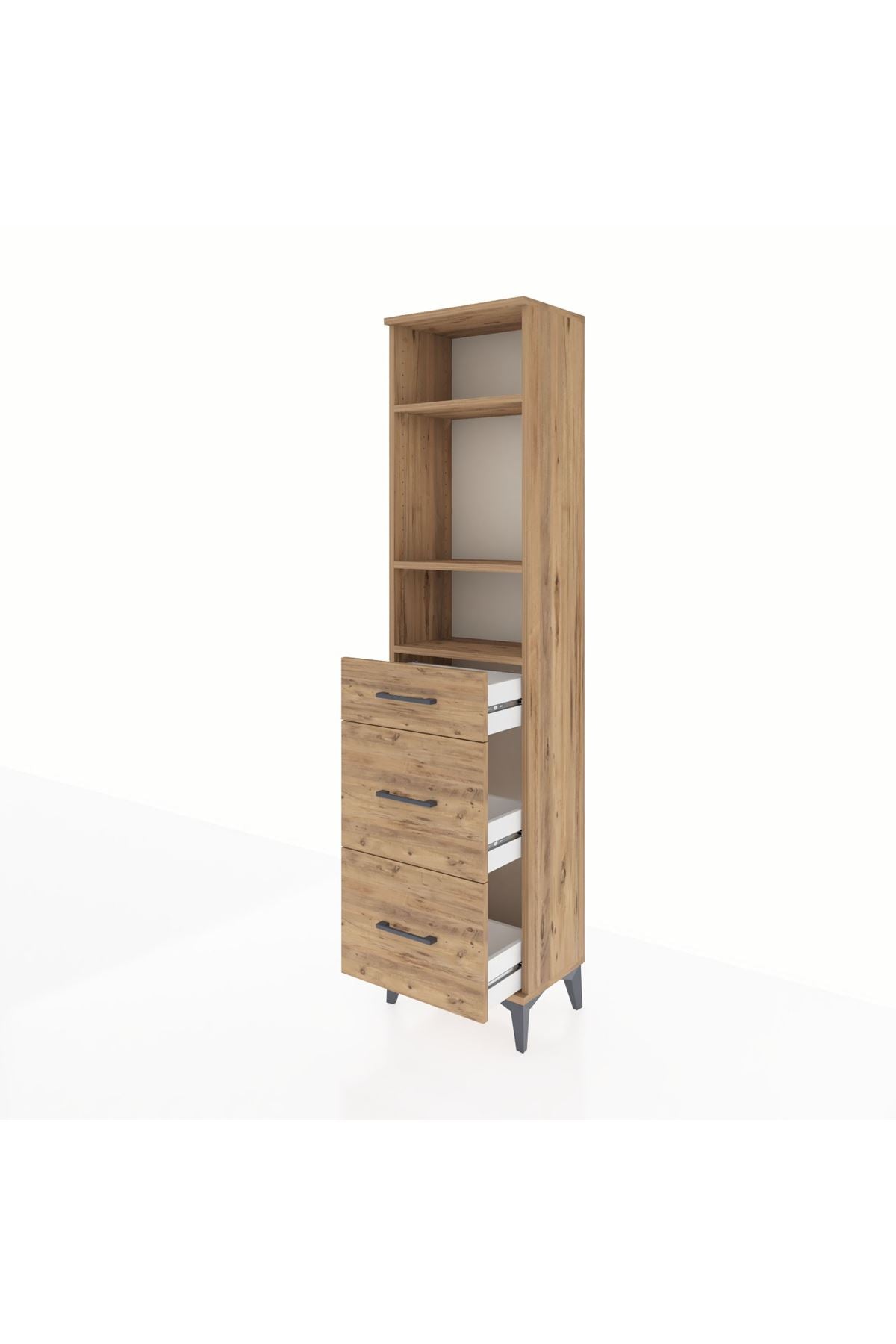 Arges Dolap 3 Raflı 3 Çekmeceli 44x30x182 - S22M048V9A
