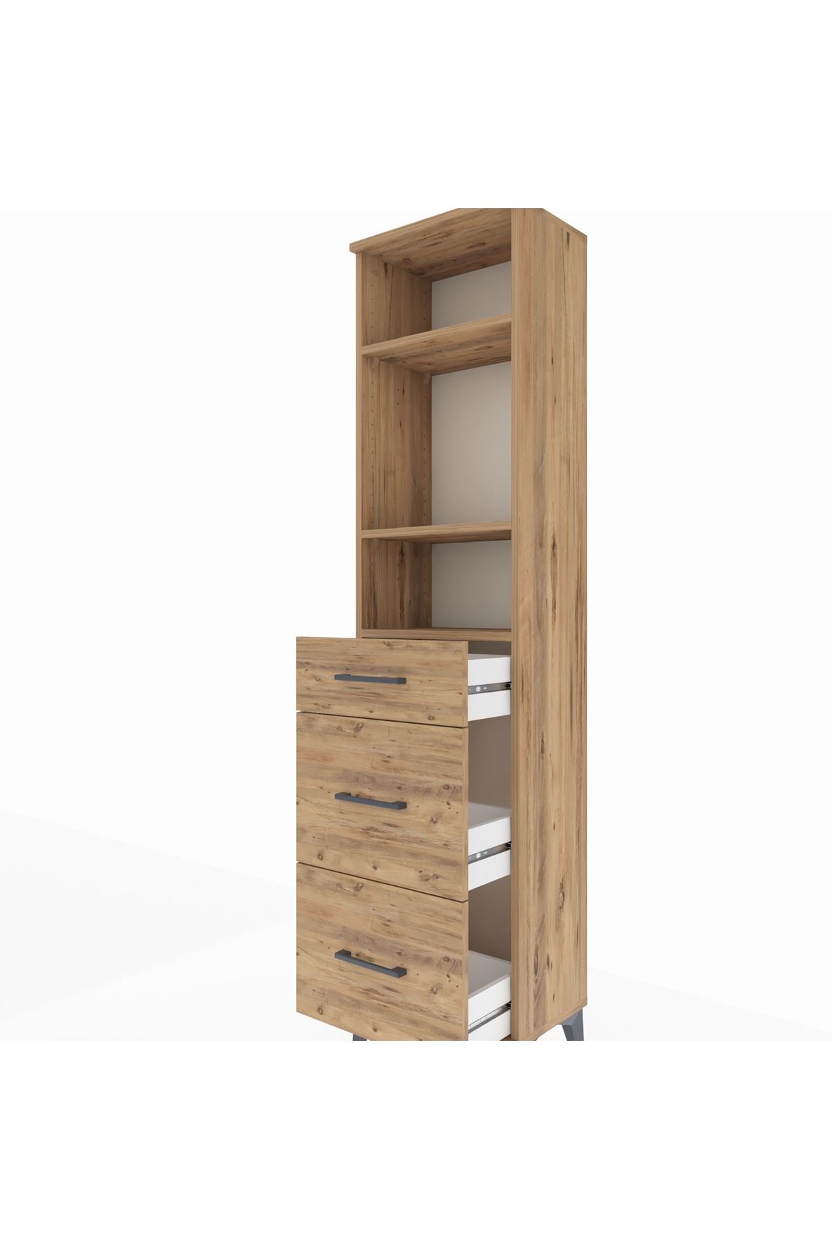 Arges Dolap 3 Raflı 3 Çekmeceli 44x30x182 - S22M048V9A