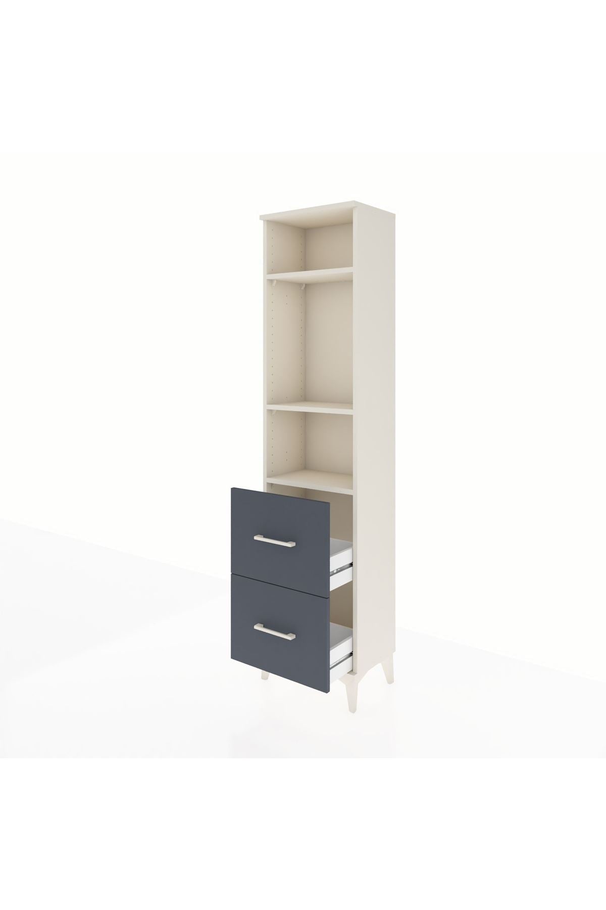 Arges Dolap 3 Raflı 2 Çekmeceli 44x30x182 - S22M049V2A