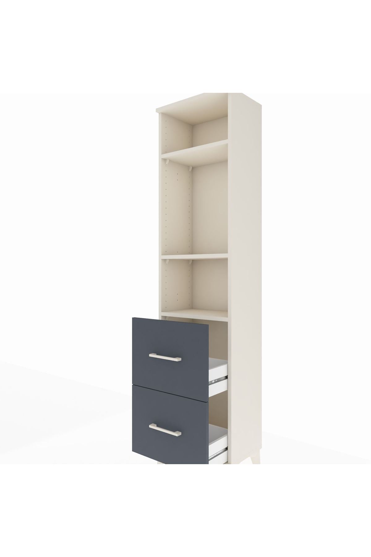Arges Dolap 3 Raflı 2 Çekmeceli 44x30x182 - S22M049V2A