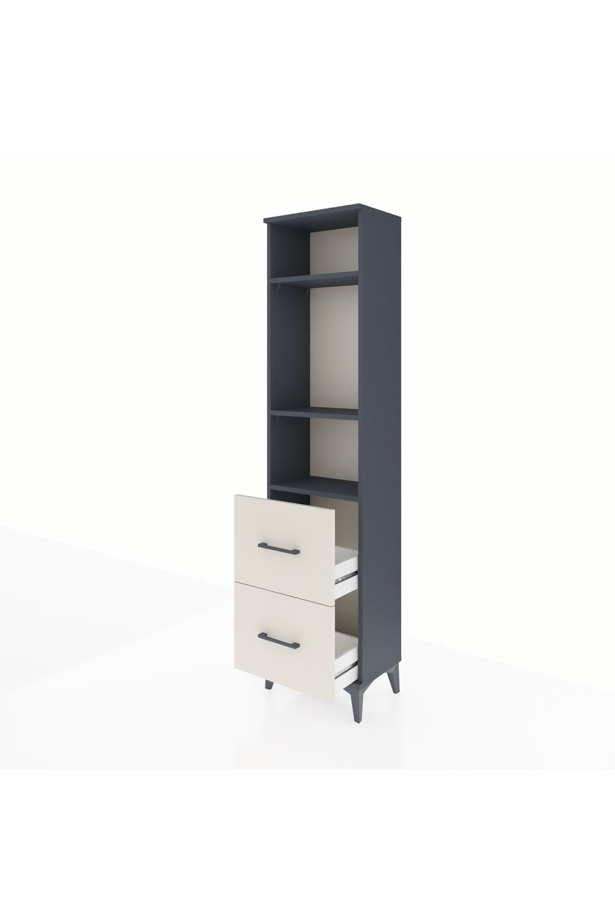 Arges Dolap 3 Raflı 2 Çekmeceli 44x30x182 - S22M049V4A