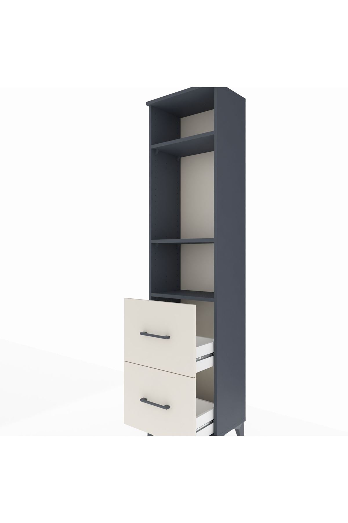 Arges Dolap 3 Raflı 2 Çekmeceli 44x30x182 - S22M049V4A