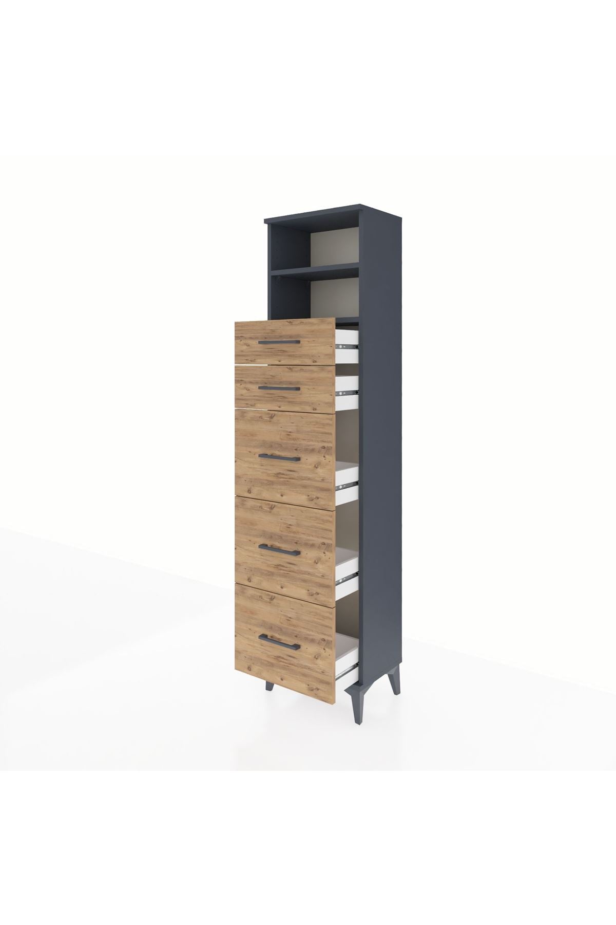 Arges Dolap 2 Raflı 5 Çekmeceli 44x30x182 - S22M050V6A