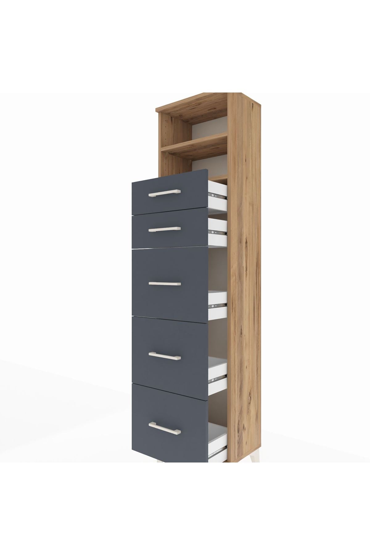 Arges Dolap 2 Raflı 5 Çekmeceli 44x30x182 - S22M050V8A