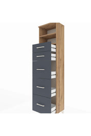 Arges Dolap 2 Raflı 5 Çekmeceli 44x30x182 - S22M050V8A