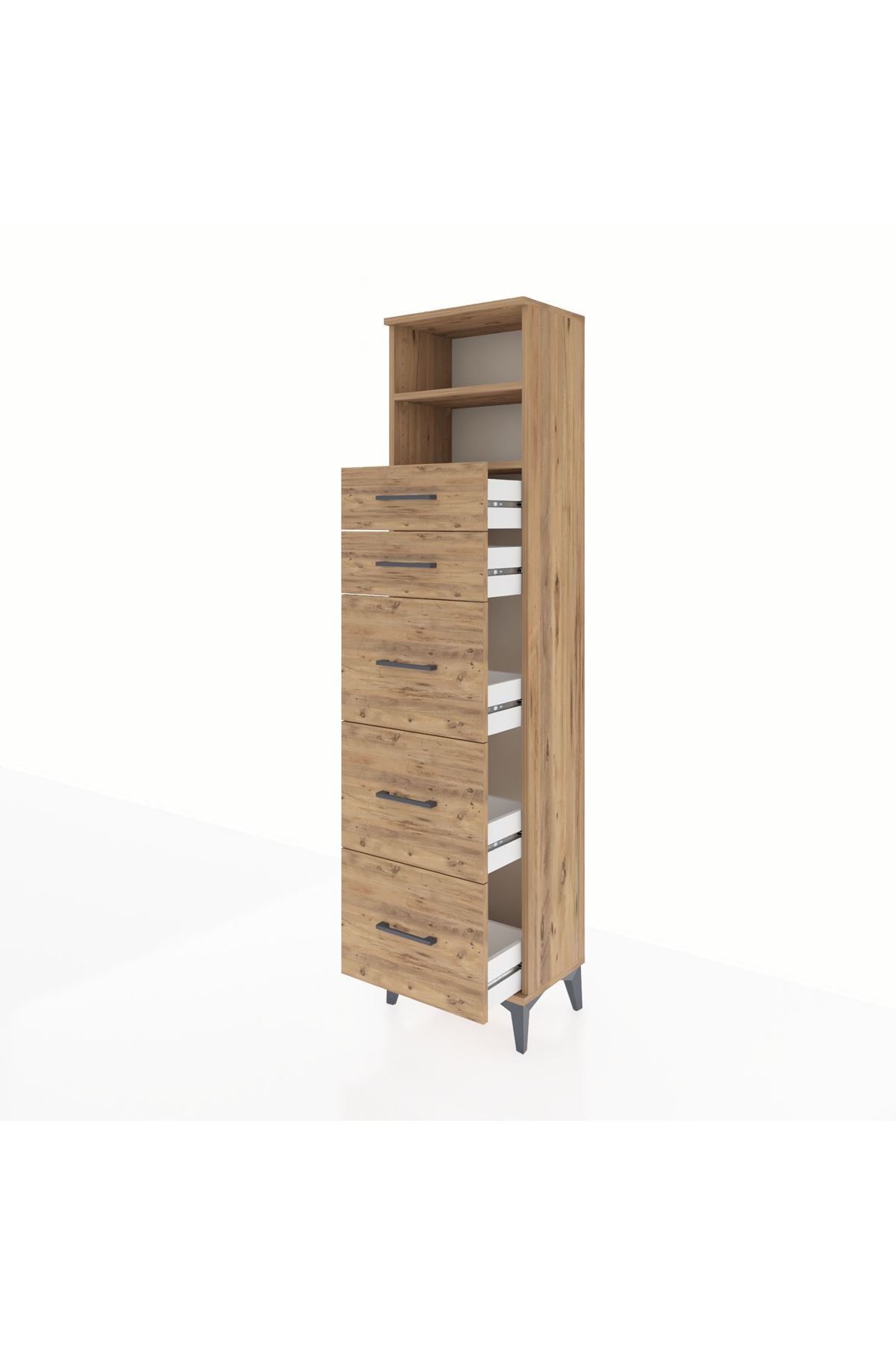 Arges Dolap 2 Raflı 5 Çekmeceli 44x30x182 - S22M050V9A