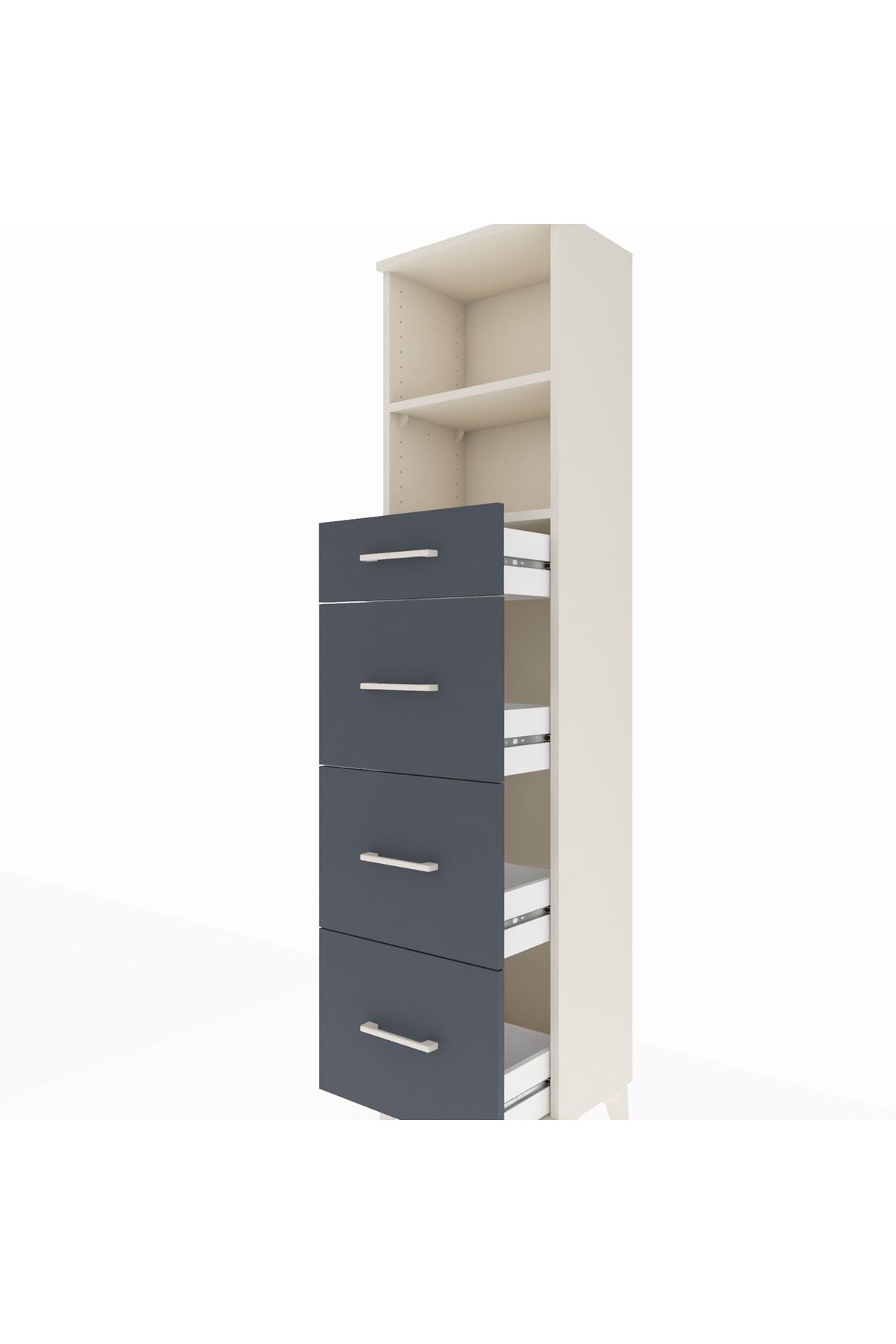 Arges Dolap 2 Raflı 4 Çekmeceli 44x30x182 - S22M051V2A