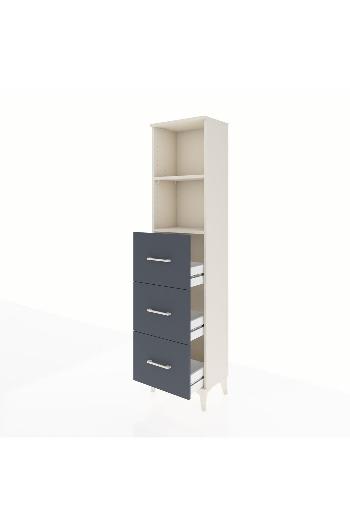 Arges Dolap 2 Raflı 3 Çekmeceli 44x30x182 - S22M052V2A