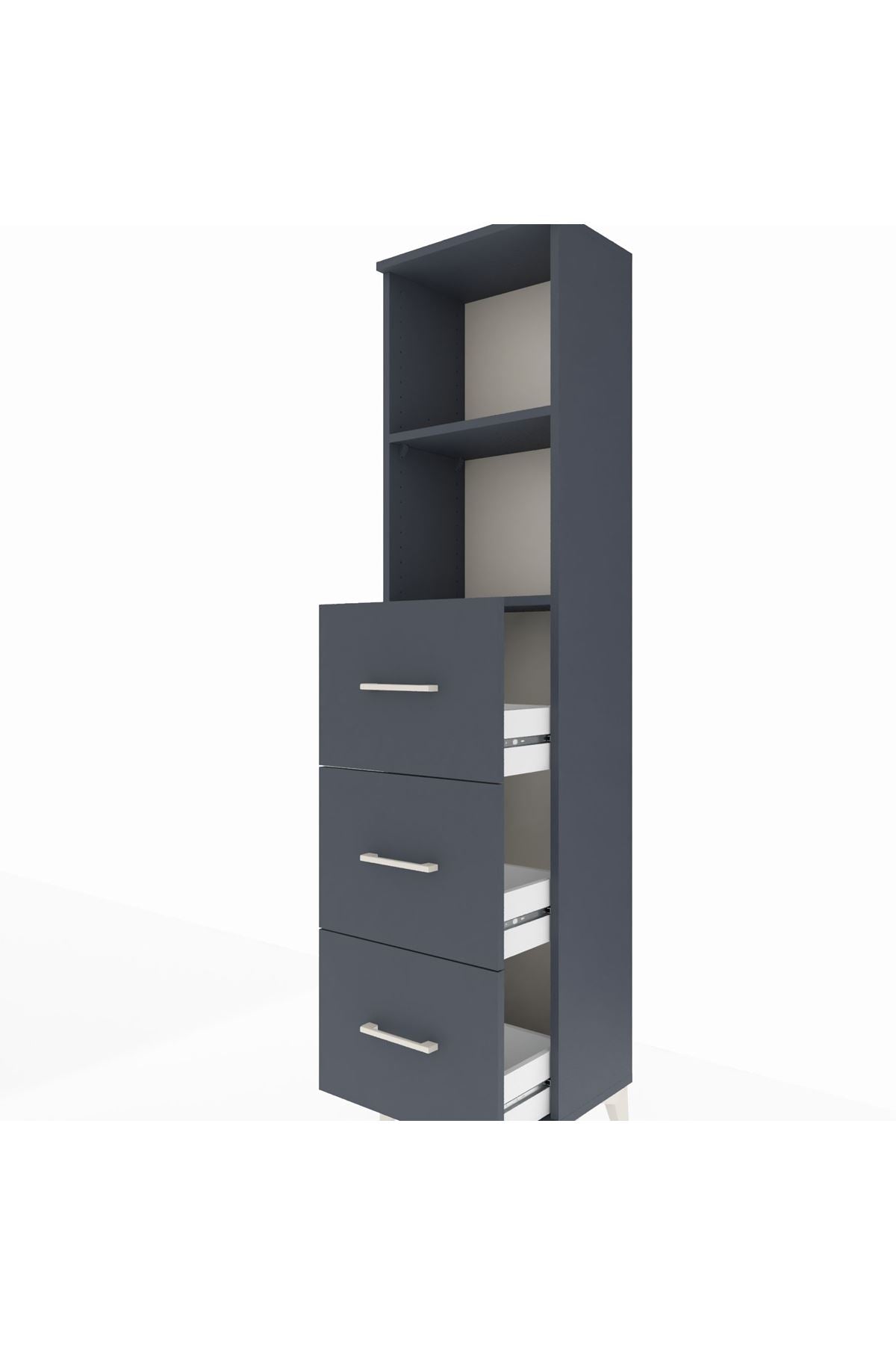 Arges Dolap 2 Raflı 3 Çekmeceli 44x30x182 - S22M052V5A