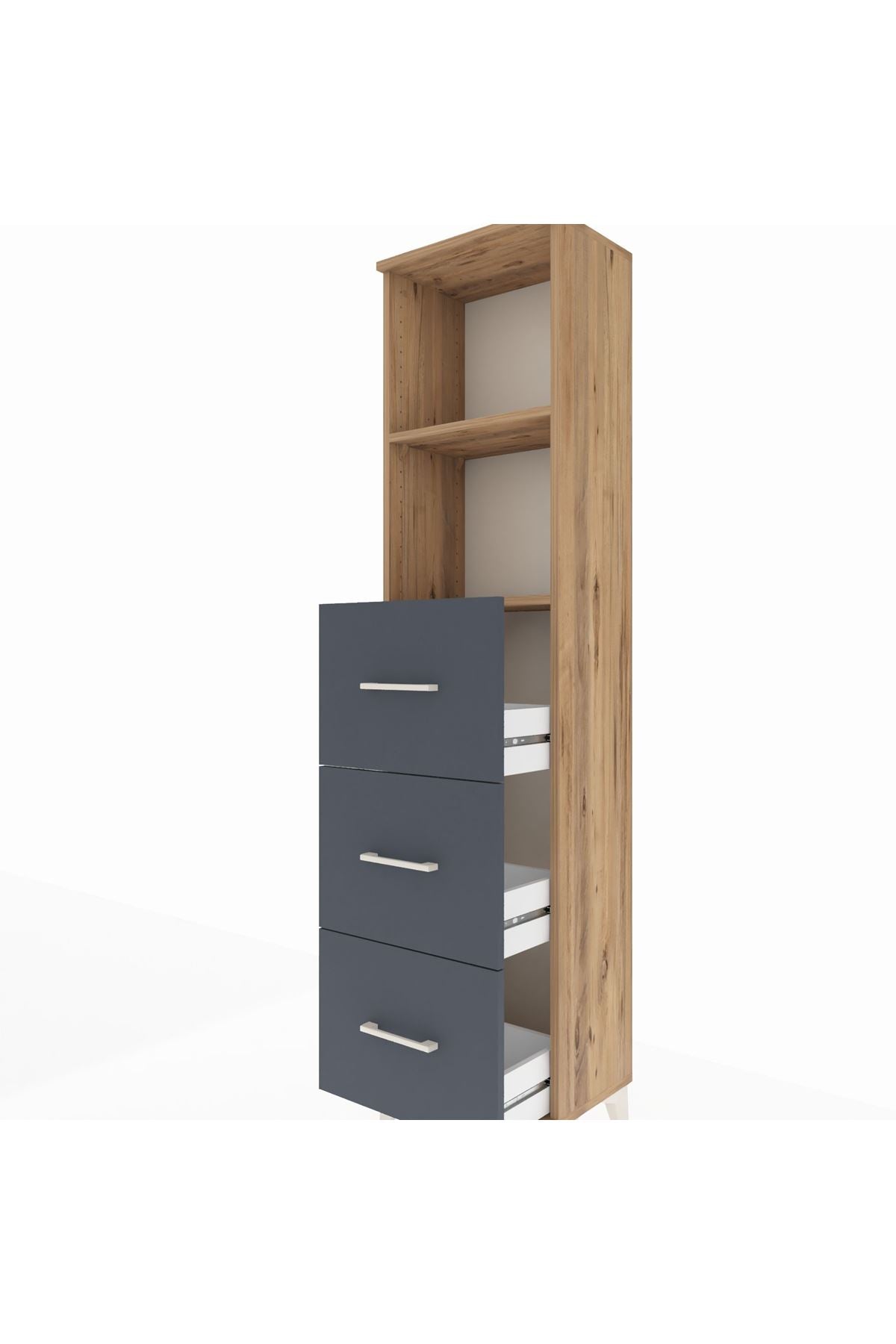 Arges Dolap 2 Raflı 3 Çekmeceli 44x30x182 - S22M052V8A