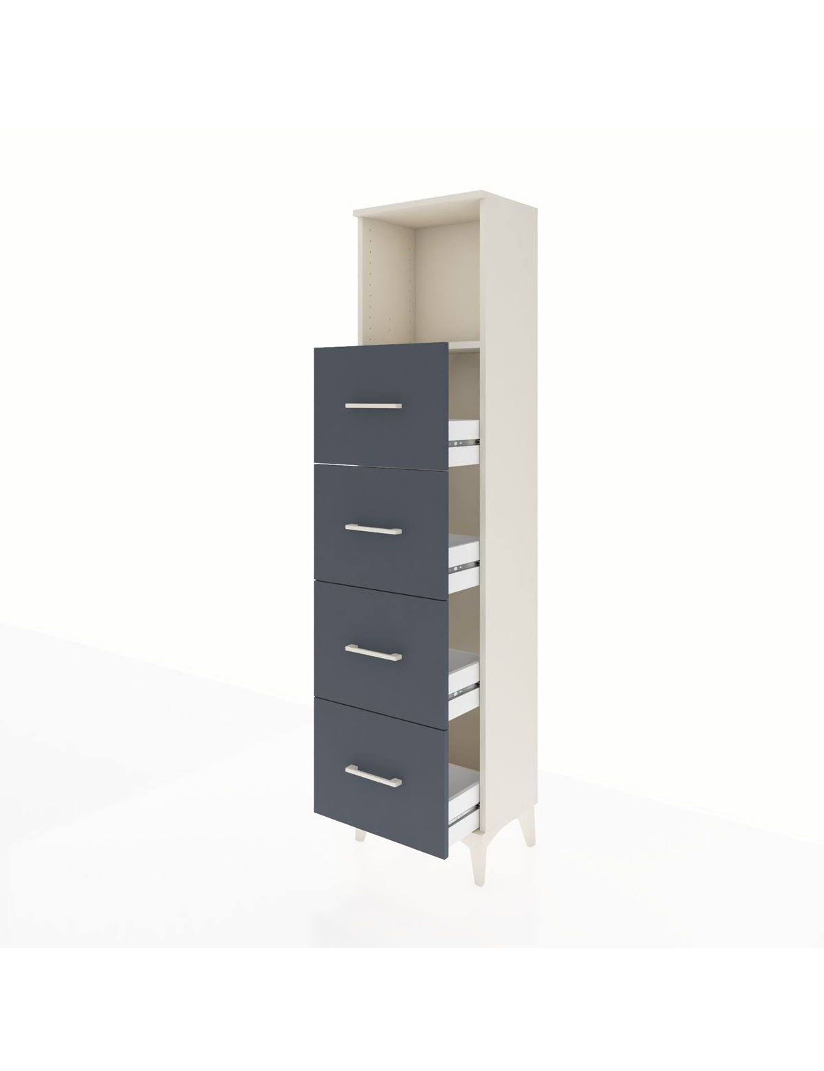 Arges Dolap Tek Raflı 4 Çekmeceli 44x30x182 - S22M053V2A