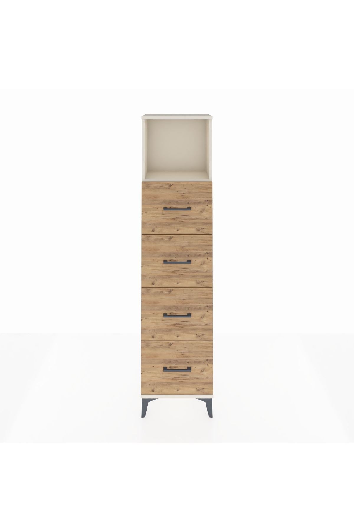 Arges Dolap Tek Raflı 4 Çekmeceli 44x30x182 - S22M053V3A